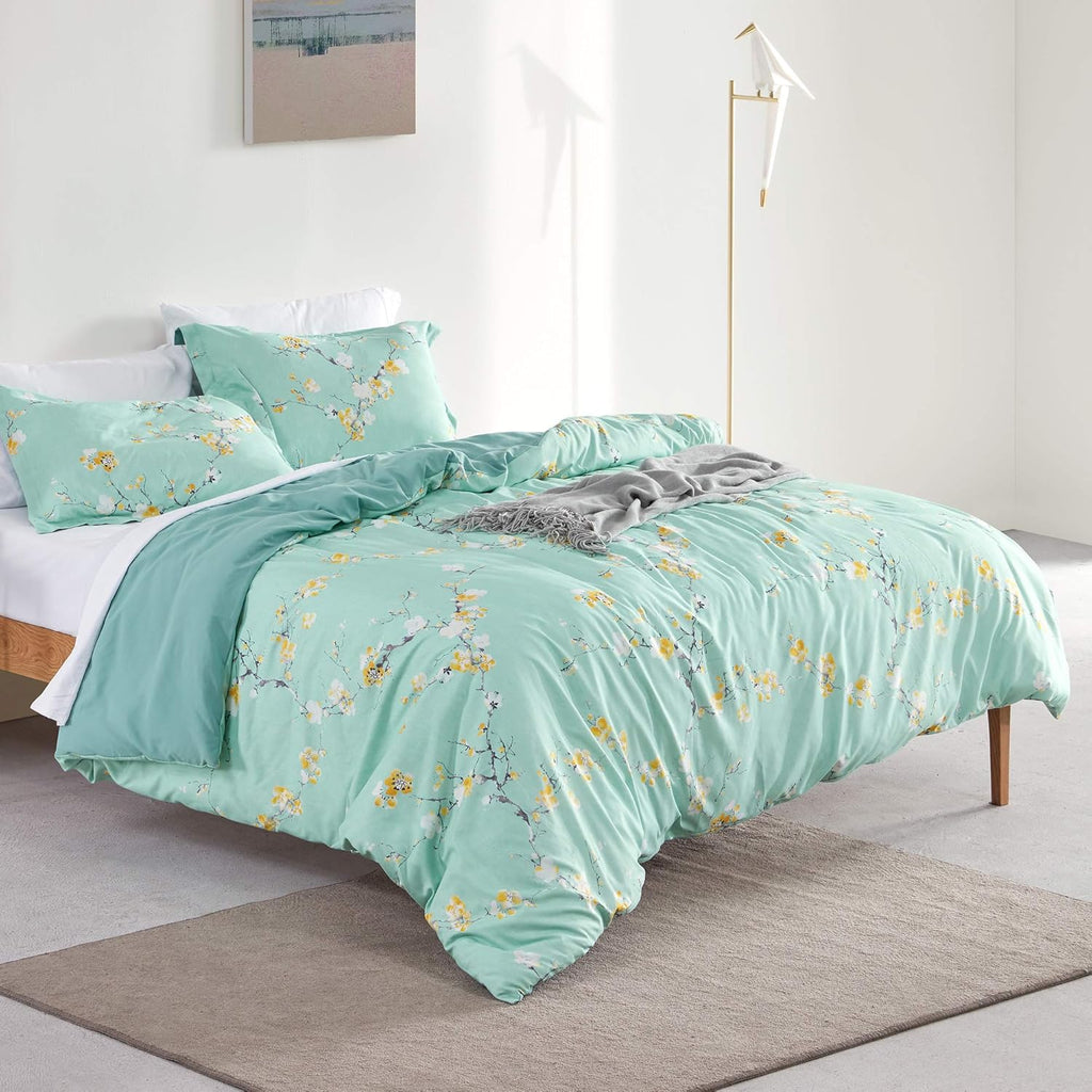 Housse de couette blanche pour lit double – Douce et respirante, avec fermeture éclair, 2 pièces, 1 housse de couette (68x90) et 1 taie d'oreiller (20x26)