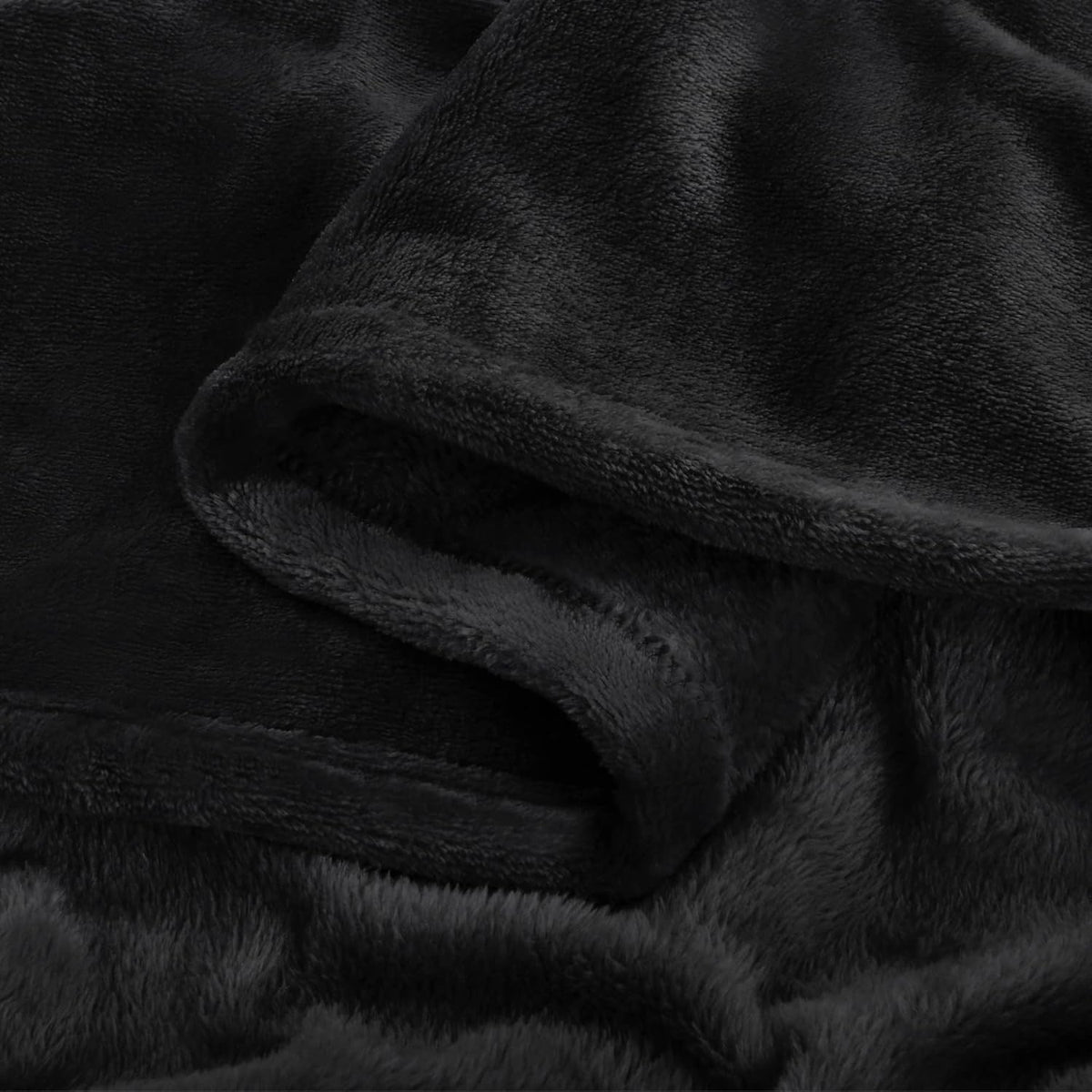 Fleece Blanket Black Throw Blankets for Couch & Bed, Luxury Plush Cozy Fuzzy Blanket 50x60 inches, Super Soft Warm Lightweight Throw Blanket for Travel Camping